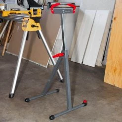 28 in. H x 17.5 in. W Folding Roller Stand Saw Horse Height Adjustable 250 lbs. Load Capacity -Grey by XtremepowerUS -Deals Freeman Store xtremepowerus saw horses 65074 44 1000