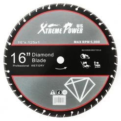 16 in. x 0.125 in. x 1 in. Segmented Cut Off Saw Diamond Blade Abrasive Wheel by XtremepowerUS