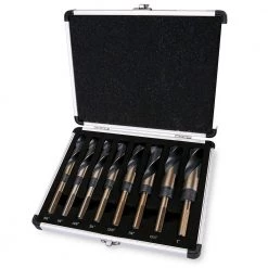 14 in. D x 3 in. H x 12 in. W HSS Cobalt Silver and Deming Drill Bit Set with Storage Case (8-Piece) by XtremepowerUS